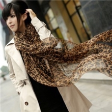 新款韩国秋冬女豹纹围巾超大超长披肩韩版原单雪纺丝巾