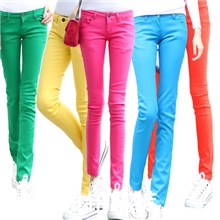 2013牛仔女裤糖果色小脚裤长裤彩色铅笔裤小脚裤厂家批发
