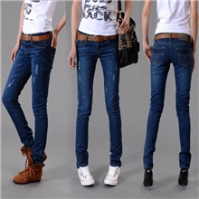 新款韩版潮高弹力牛仔裤女式显瘦修身提臀小脚裤女裤女士长裤子