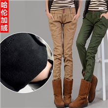 2013秋冬修身保暖棉裤加厚加绒小脚哈伦裤女裤休闲长裤靴裤子