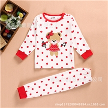 厂家直销帅鹿2013时尚潮流13-258点点小熊肩开棉毛套装火爆上市