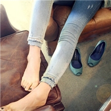 2013秋季修身显瘦牛仔裤水洗破洞牛仔小脚裤低价批发直销招代理