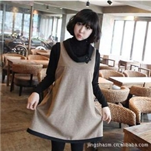 优质版孕妇装批发新款秋装韩版孕妇连衣裙长袖打底衫两件套孕妇裙