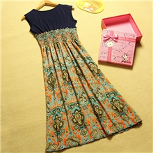 女装夏装2013新款韩版沙滩裙波西米亚长裙子雪纺裙碎花连衣裙夏