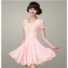 2013新款韩版雪纺蕾丝长短袖新款连衣裙修身打底裙女