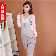 天娇靓妈咪孕妇装韩版纯棉蝴蝶结拉链孕妇托腹背带长裤子批发