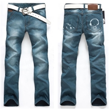 批发2013新款彩色牛仔裤男韩版直筒修身男式牛仔裤潮蓝色X8832