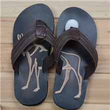A*原单尾货真皮刺绣男式人字拖沙滩凉拖男鞋拖鞋