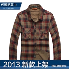 一件代发免费代理男装衬衫批发休闲格子长袖衬衫NEWJEEP男093