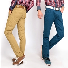 男装批发秋冬男装休闲裤男士厚款卡其休闲湖蓝孔雀蓝长裤子X15