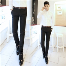 高档男装厂家直销男生韩版时尚显瘦休闲小西裤秋冬修身小脚长裤