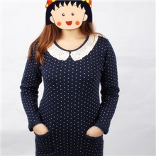 女士打底衫，秋冬款长袖宽松版小点点花边领韩版时尚打底衫