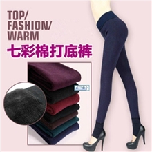 新款七彩棉一体打底裤加绒加厚纯棉不起球保暖裤无缝踩脚靴裤子