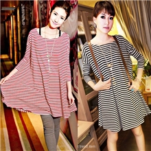 一件代发2013秋季新品孕妇装时尚条纹宽松大码孕妇连衣裙上衣