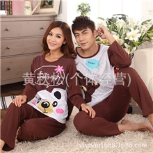 2013新款春季秋季情侣睡衣女卡通棉质秋装长袖睡衣男套装家居服女