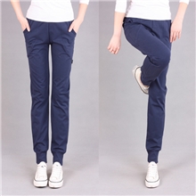 秋装新款韩版净面纯棉女式休闲裤小脚铅笔修身运动女卫裤批发
