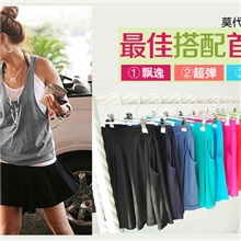 2013夏季新款韩版莫代尔糖果色裙裤短裤批发中腰显瘦舒适百搭