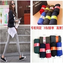春秋装外贸HM高弹力纯棉加厚打底裤小脚裤大码打底裤批发九分裤