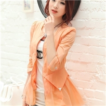 夏季新款中长款防晒衣蕾丝薄七分袖透明防晒服防晒衫空调衫批发