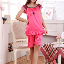 【包邮】夏季睡衣858高贵蕾丝花边冰丝睡衣套装