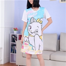 全场包邮夏季睡衣裙哈露伊多花单面针织棉短袖连衣裙