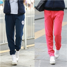秋冬新款加厚不倒绒女式运动休闲裤韩版加肥加大小脚女卫裤批发