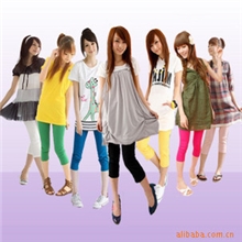 冰丝裤甜美糖果色超凉手感冰丝彩色打底裤七分裤7分裤