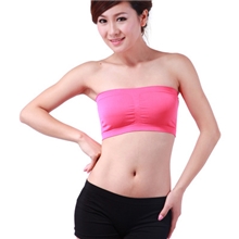 大码无缝一片式运动裹胸抹胸防走光围胸双层有胸垫束胸吊带内衣