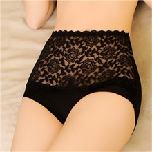 高品质时尚内裤性感蕾丝边内裤女收腹三角裤提臀内裤高腰大码