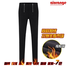 新款欧美英伦风弹力加绒加厚修身显瘦拉链长裤百搭小脚裤铅笔裤女