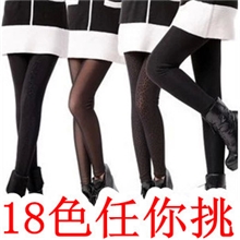 高腰假透肉时尚网纱保暖裤加绒加厚江湖产品韩版义乌打底裤批发