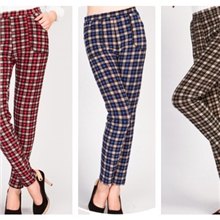 2013江湖产品中老年女装加绒加厚格子裤打底裤保暖裤靴裤厂家批发