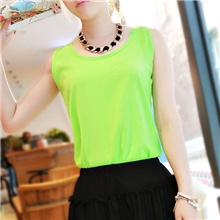 慕红2013夏季雪纺宽松无袖背心女装宽松上衣女士雪纺衫