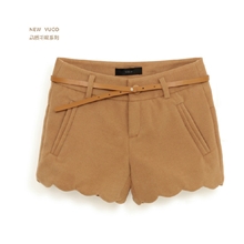 2013新款秋冬女装时尚修身休闲裤显瘦中腰彩色毛呢短裤韩版潮