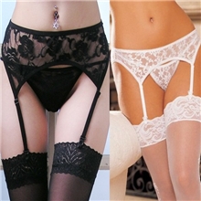 批发大码蕾丝透明吊带袜二件套装有T裤吊袜带情趣内衣厂家直销282