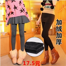 秋冬加绒加厚打底裤裙包臀百褶假两件打底裙裤厂家直销