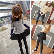 秋冬百褶裙裤加厚不倒绒打底裤裙假两件打底裤义乌现货批发