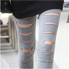 2013夏季新款潮人必备女服装纯棉正面破洞打底裤九分裤批发