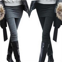 2013义乌秋冬打底裙裤假两件加厚加绒连体带包臀打底裤冬批发