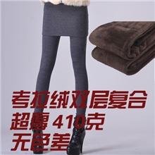 2012秋冬新款拉毛加厚假两件包臀九分裤保暖打底裤批发k28
