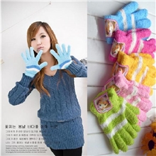 002加厚毛圈保暖半边绒魔术手套成人儿童款毛巾全指手套批发