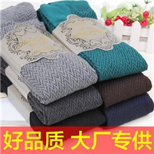 外贸原单韩国韩版秋冬加厚打底裤女菱形波浪条纹打底裤袜批发