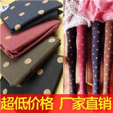 日本原单秋冬款天鹅绒复古大圆点彩色连裤袜时尚美腿袜打底裤袜