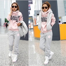 2013秋冬装韩版女装休闲长裤子马甲运动套装卫衣三件套加厚全棉
