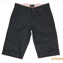2013原单滑板系列男装休闲短裤格子五分裤8110154