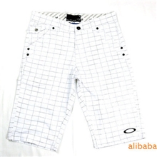 2013原单滑板系列男式休闲短裤白色格子五分裤8180754