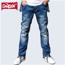 三森男士经典时尚休闲男士裤子修身直筒牛仔裤