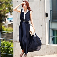 欧美精品高端2013夏季长款连衣裙气质时尚翻领波西米亚长裙