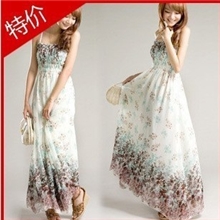 157【VIP批发】波西米亚长裙雪纺碎花裙沙滩裙批发全网最底价