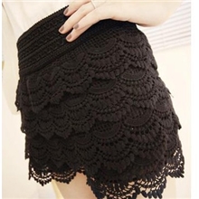 vivi杂志莉娜同款镂空钩花多层蕾丝花边时尚打底热裤短裤蛋糕裙裤